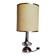 Lampe moderniste métal chromé années 70, abat-jour en toile beige