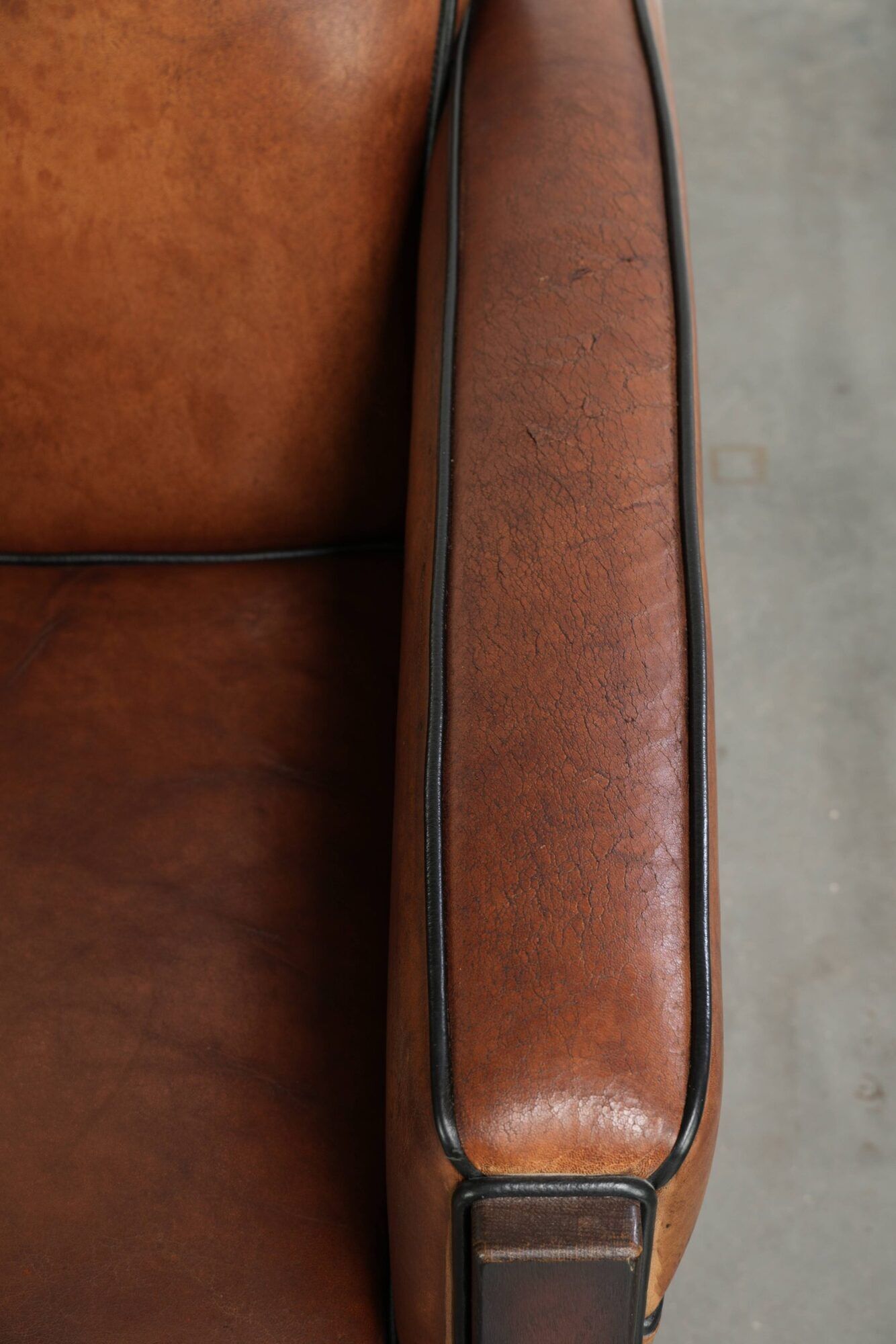 Very interesting sheepskin Art Deco design armchair with a great design