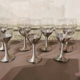 Suite de 7 verres à pied en Maillechort
