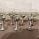 Suite de 7 verres à pied en Maillechort