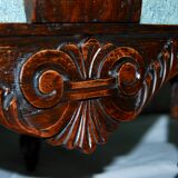 Neo-Renaissance corner armchair in carved walnut