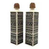 Ensemble vintage de 2 bouteilles en céramique, Staffel Limburg Allemagne, 1960