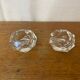 Pair of Antique Hexagonal Crystal Salt Cellars Vintage Pepper Shakers