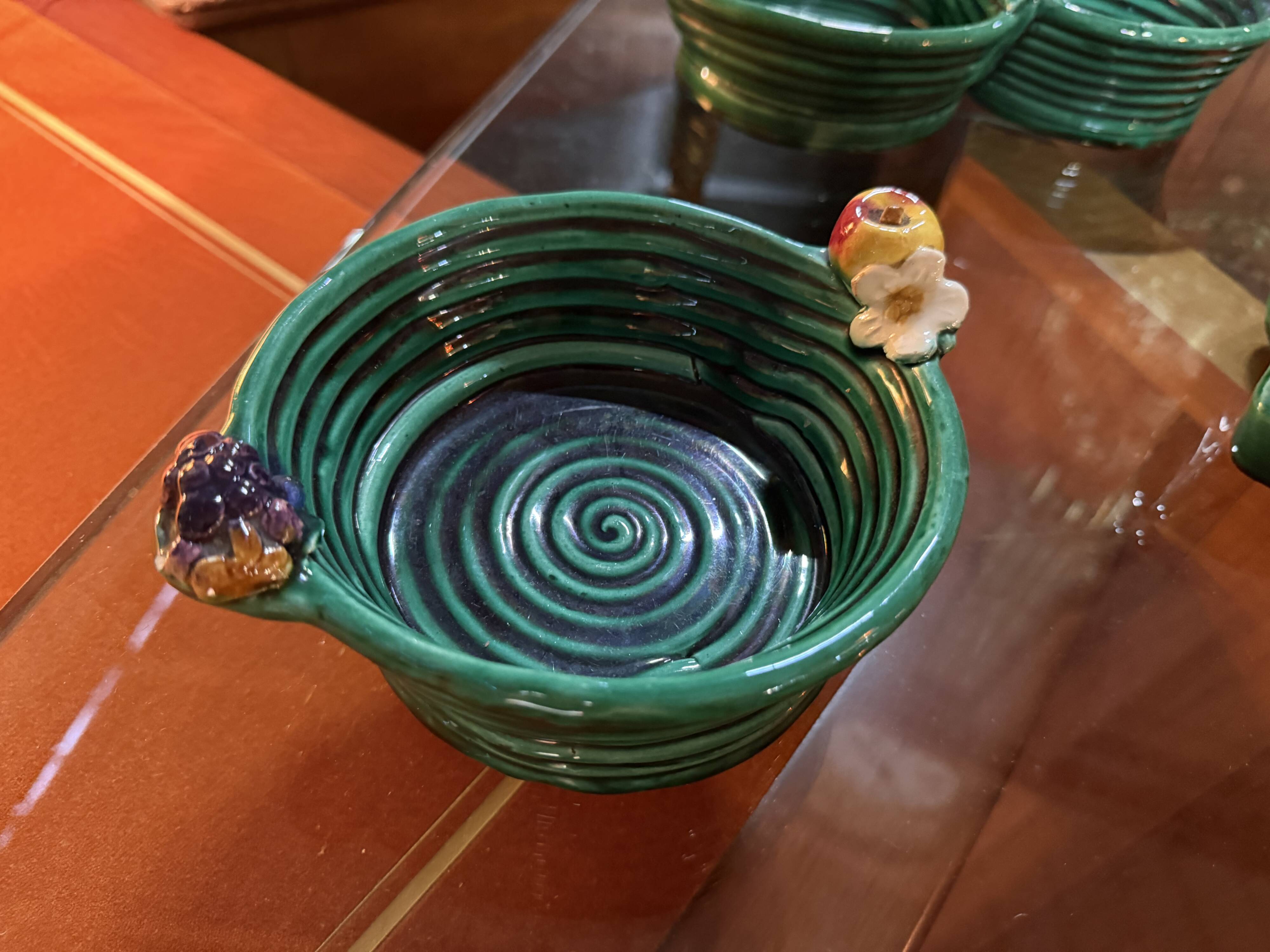 Fruit bowl and butter dish set in Vallauris.