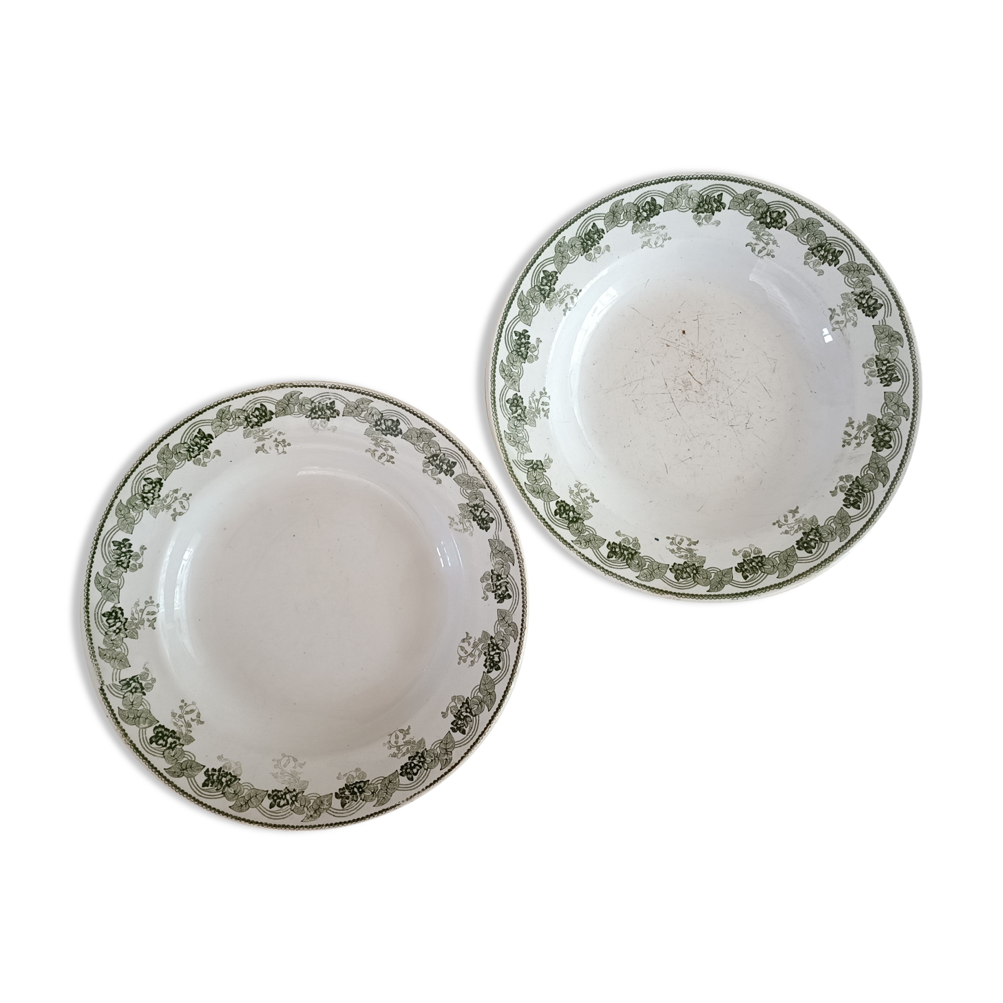 2 hollow plates in iron earth Moulin des Loups and Hamage