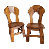 Paire de chaises brutalistes