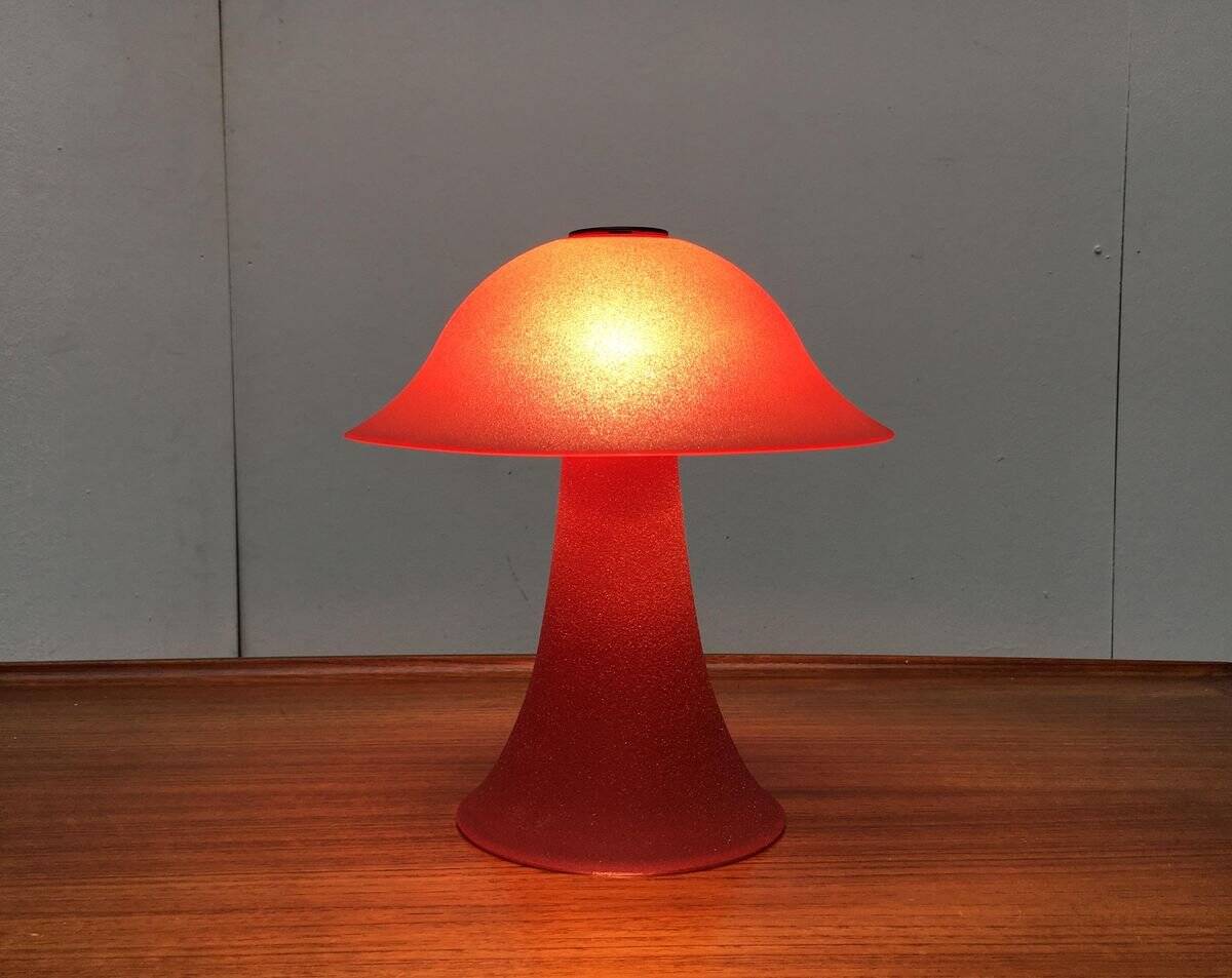 Vintage glass mushroom table lamp