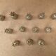 Set of 12 vintage gold metal pineapple shaped table place markers