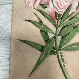 Signed watercolor with oleander flowers