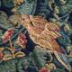 Mid Century wall tapestry with birds, animals, and leaves, Belgium 1960s.