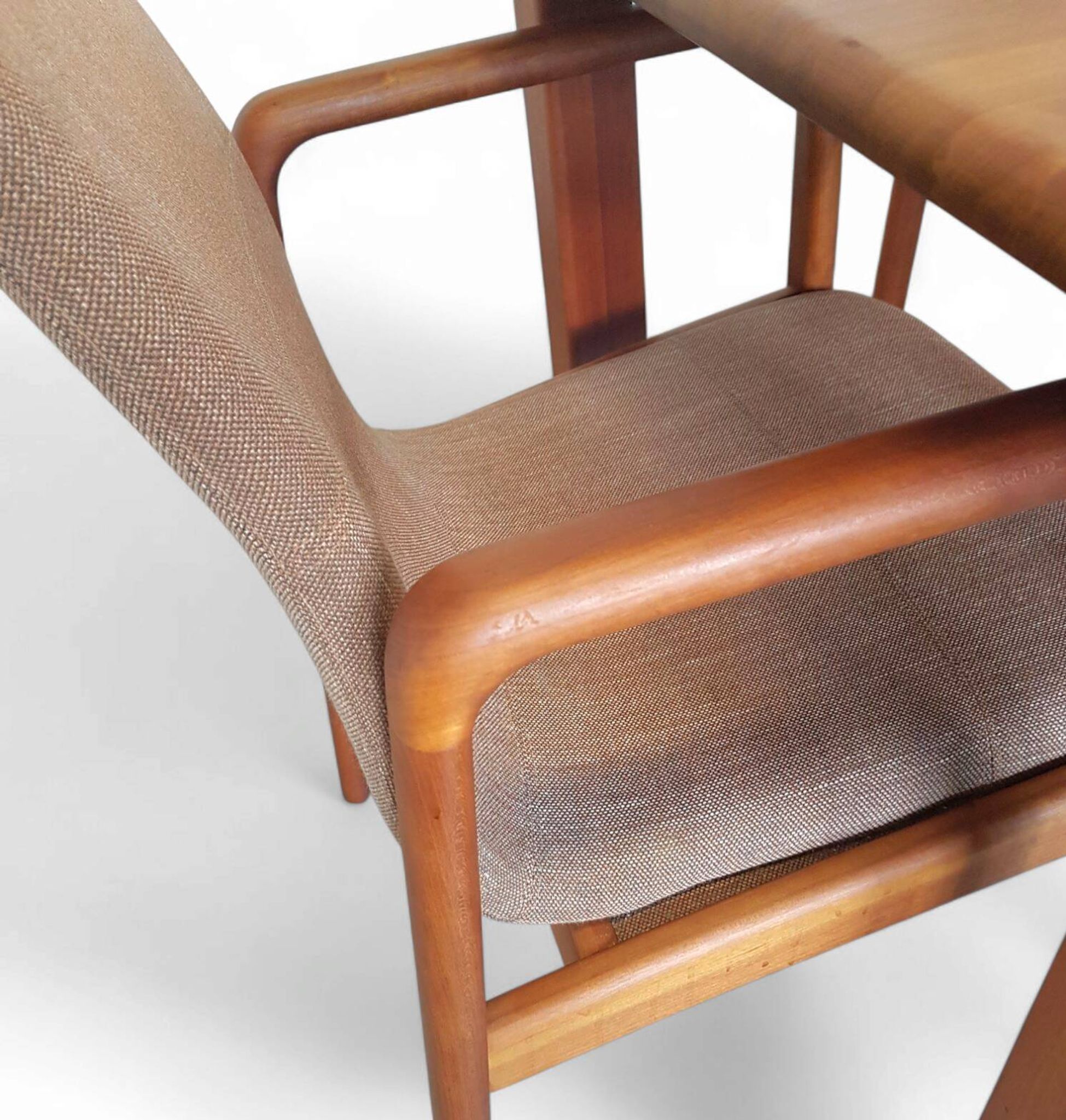 4 x Teak & Fabric Dining Chairs " STUKBAER " from Dyrlund Danmark 1960s