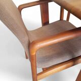 4 x Teak & Fabric Dining Chairs " STUKBAER " from Dyrlund Danmark 1960s