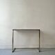 Console table in real brass and smoked glass, Italy 1970