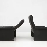 Exceptional De Sede DS50 lounge chair in black leather, Switzerland ca. 1980