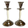 Pair of silver metal candlesticks