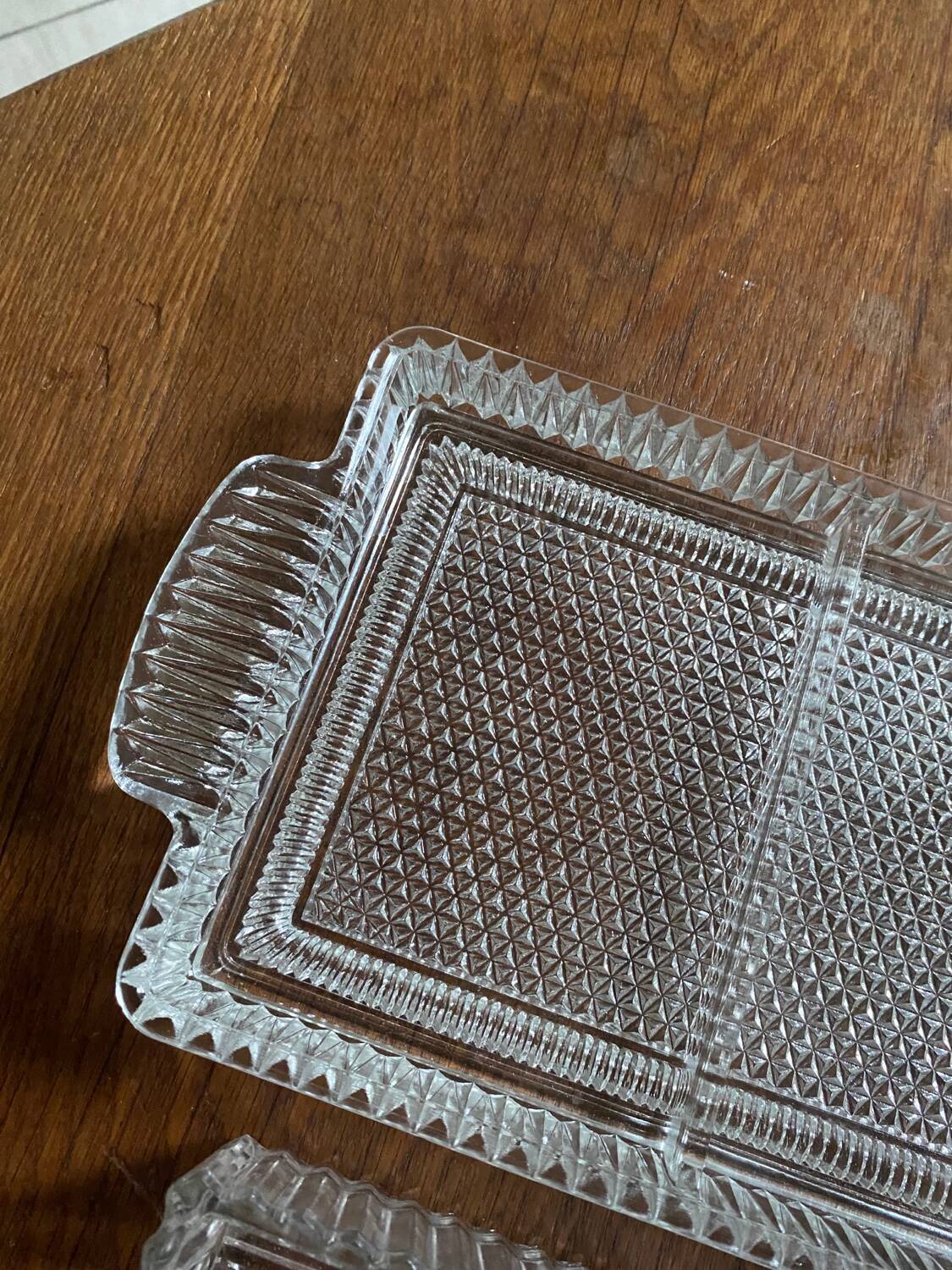 Plateau et ramequins en verre années 50.