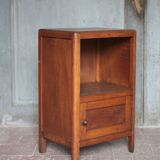 Wooden bedside table with compartment, reconstruction period.