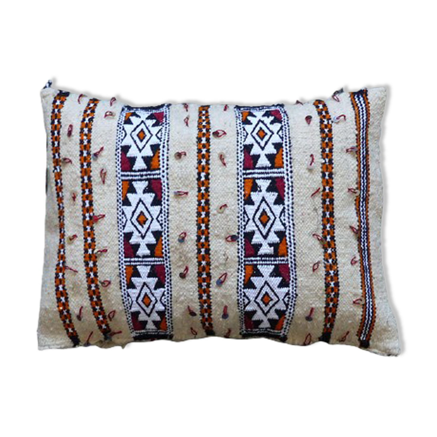 Moroccan kilim cream cushion