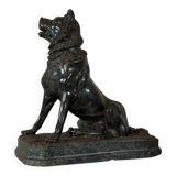 Large model of the Jennings dog in serpentine marble, memento of the Grand Tour, 19th century.