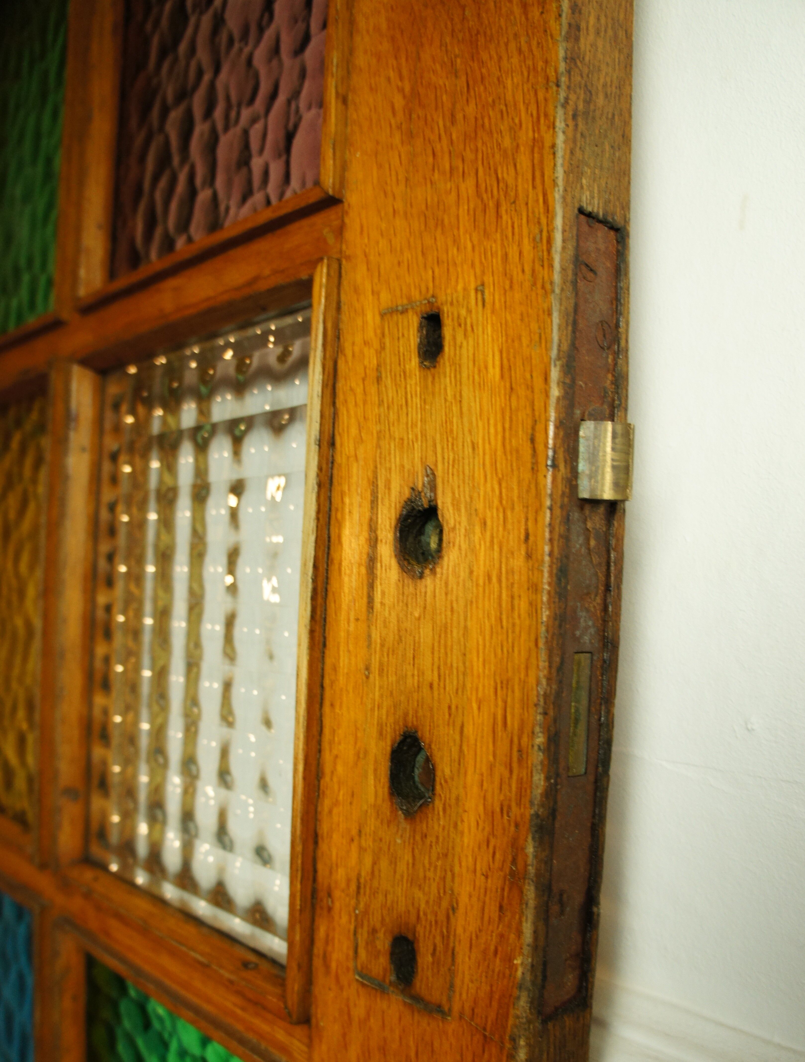 Old glass door solid oak 1960