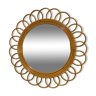 Rattan flower mirror