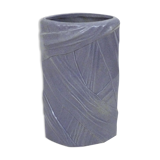 Purple vase, draped ribbons in relief