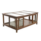 Wooden display case on legs