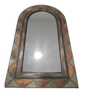 Miroir en laiton et cuivre