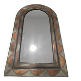 Miroir en laiton et cuivre