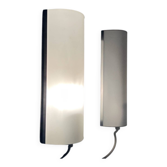 Pair of vintage aluminium bedside wall lights