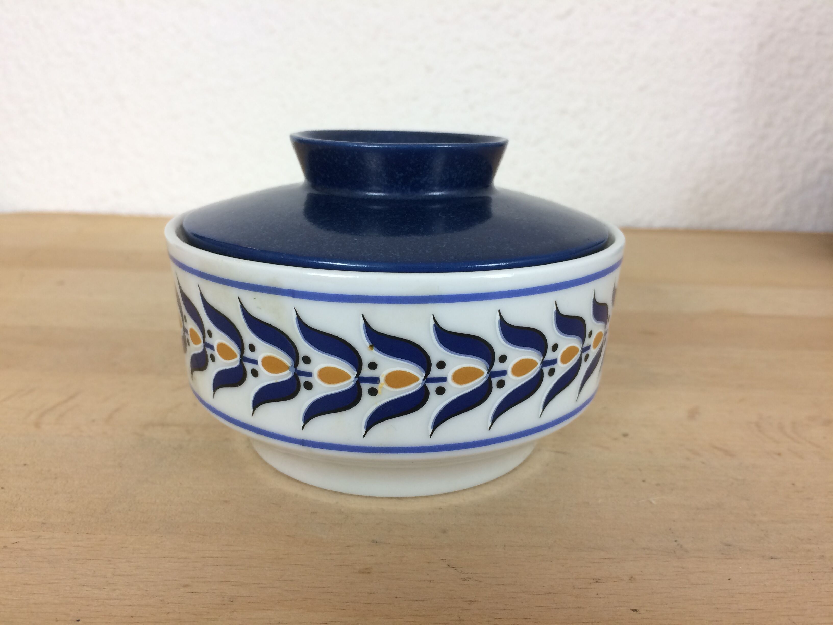 Service à thé/café 8 tasses bleu, théière, sucrier, porcelaine de Winterling