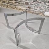 Paul Legeard designer coffee table in smoked glass and chrome
