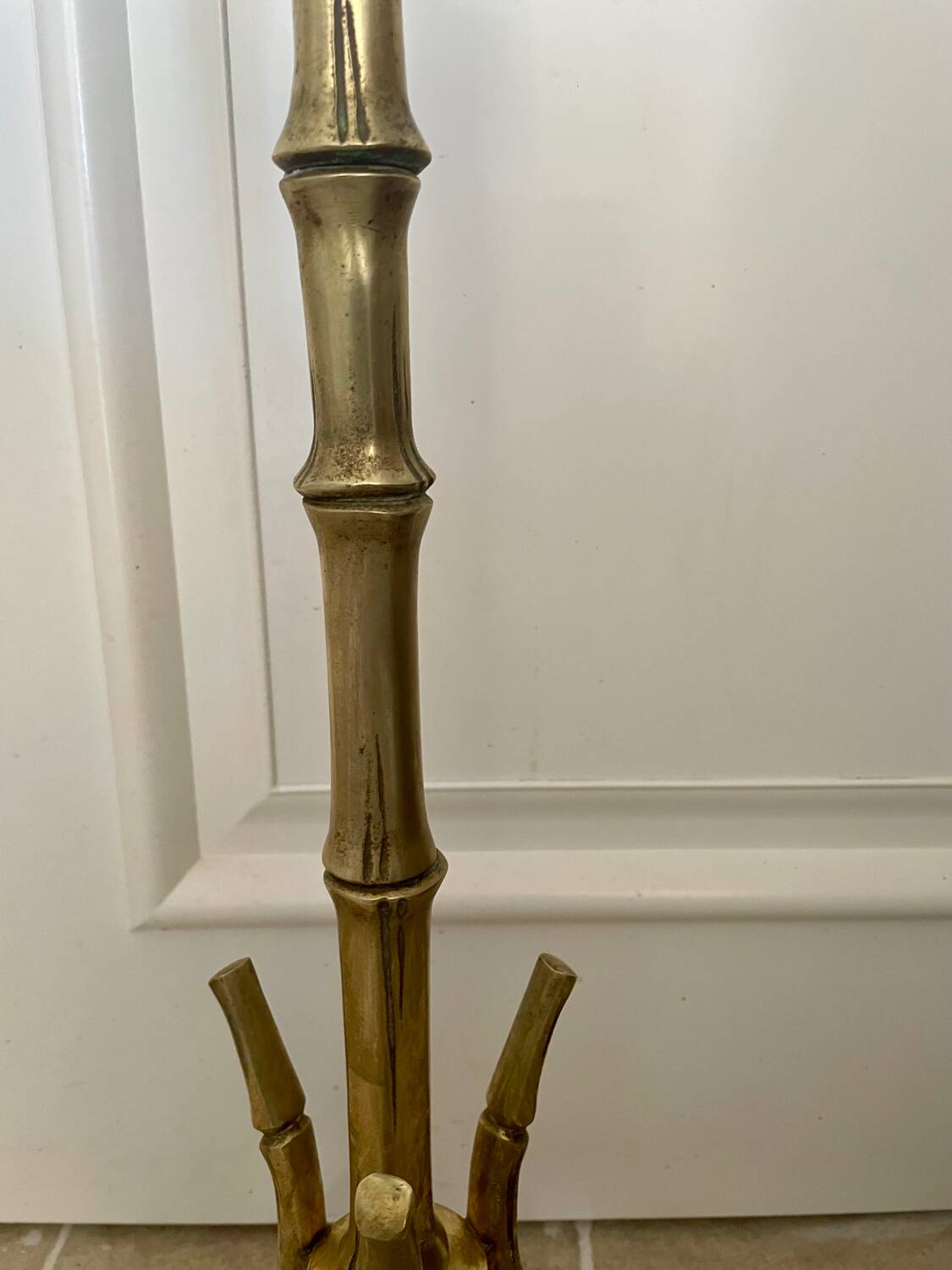 Bamboo floor lamp attributed to Maison Bagues