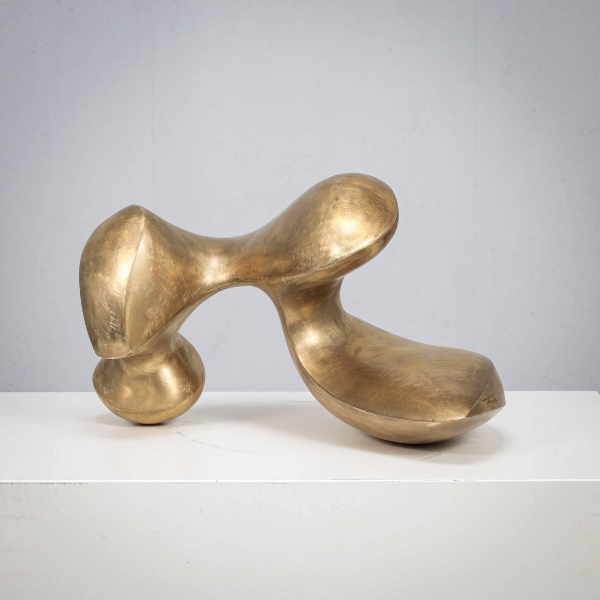 Abstract biomorphic bronze sculpture by Felix van de Beek, Netherlands, 1980s