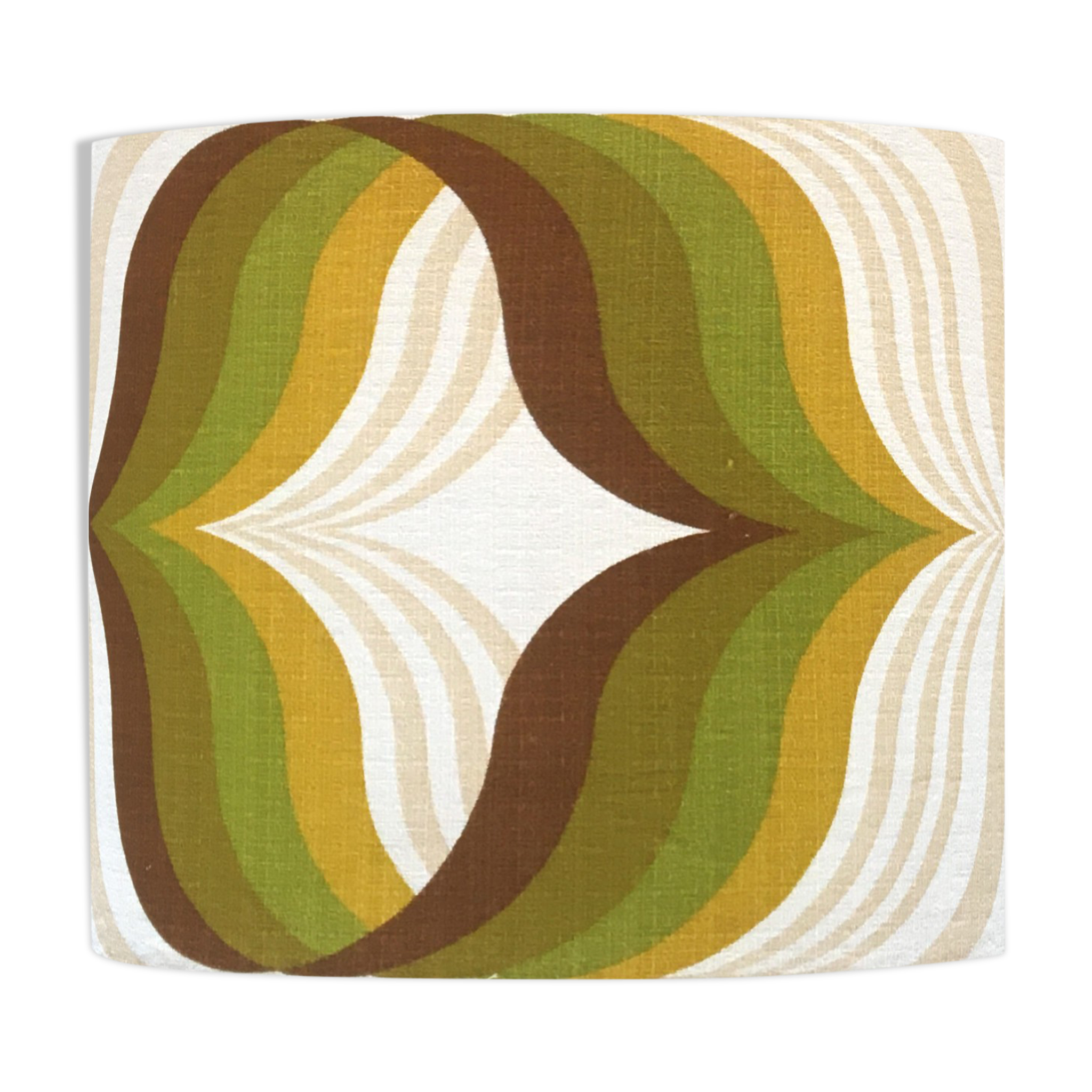 Lampshade caraibes reverso h36 d40 - vintage fabric 1970's