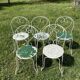 5 chaises de jardin en fer forgé ajouré