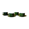Series of 4 cups and saucers  by Apilco