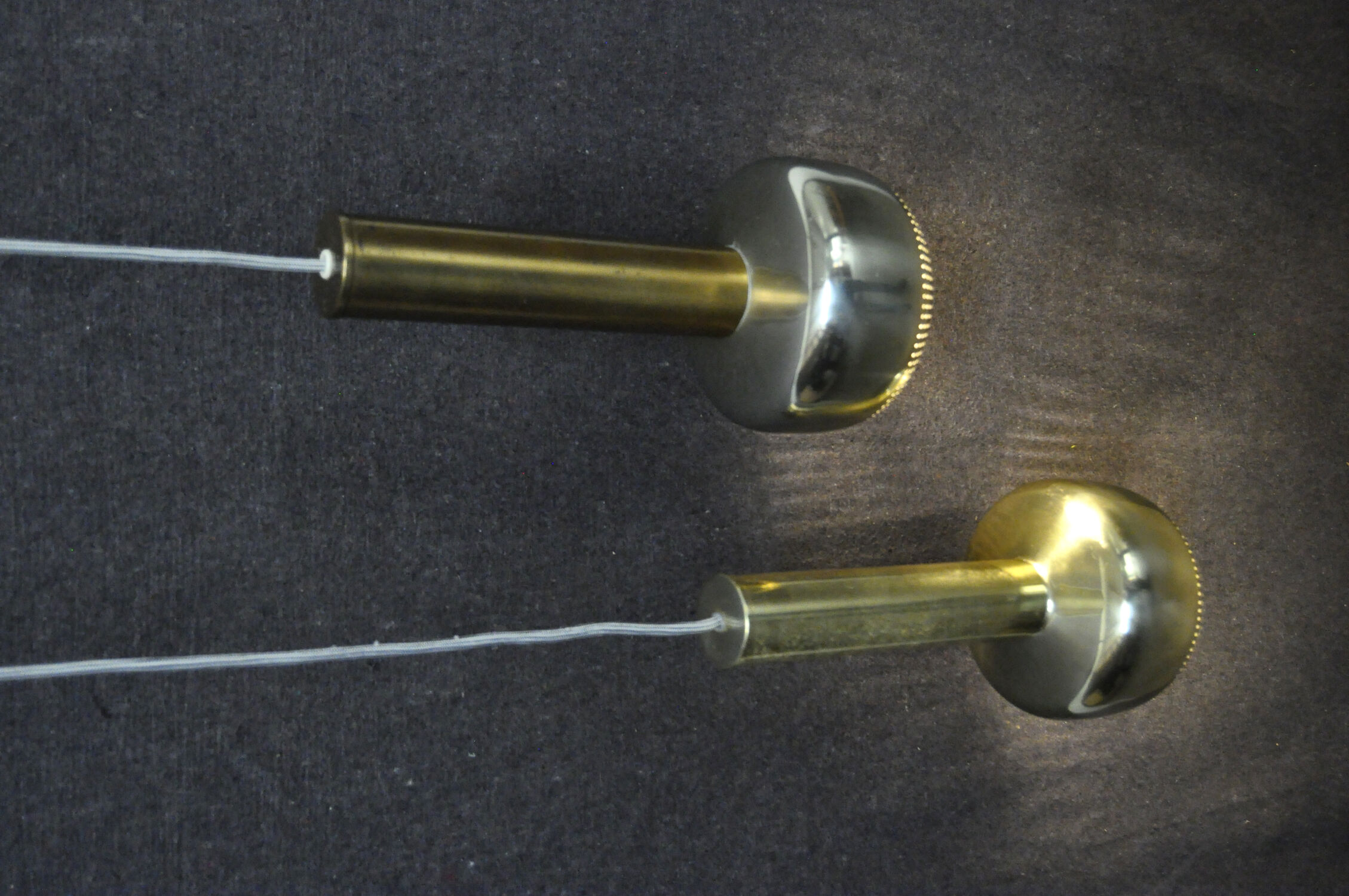 Pair of Guldpendel hanging lamps by Vilhelm Lauritzen for Louis Poulsen, Danish 1960s