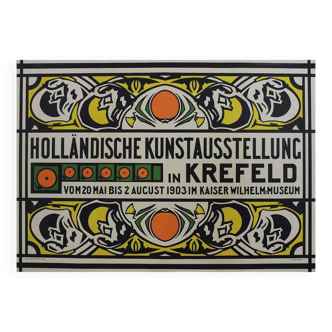 Affiche originale de 1903 de J. Thorn Prikker - Holländische Kunstausstellung in Krefeld