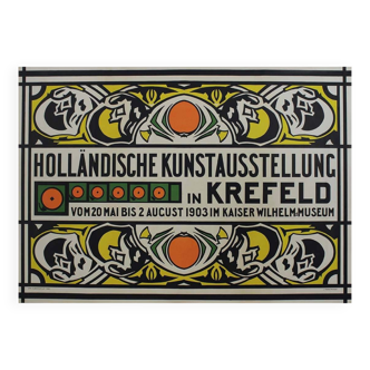 Original poster from 1903 by J. Thorn Prikker - Holländische Kunstausstellung in Krefeld