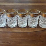 Liquor glasses with golden liserets