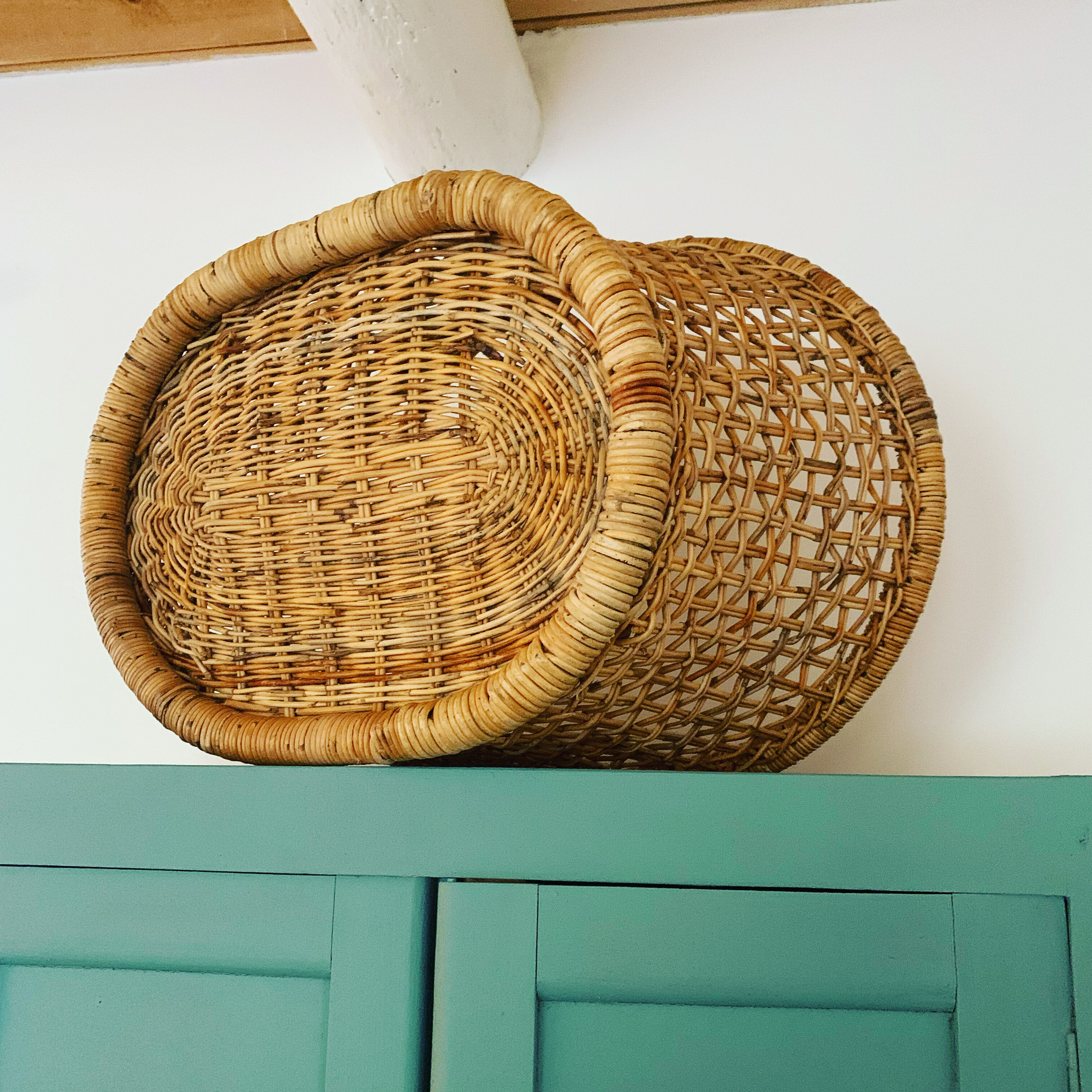 Vintage wicker and rattan basket