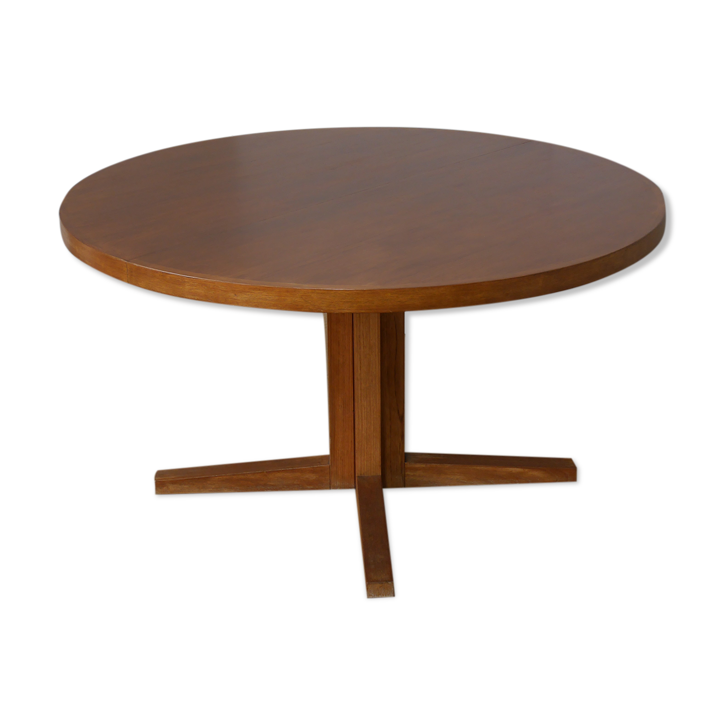 Round table with 2 teak extensions by J. Mortensen, Scandinavian edition Heltborg
