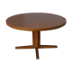 Round table with 2 teak extensions by J. Mortensen, Scandinavian edition Heltborg