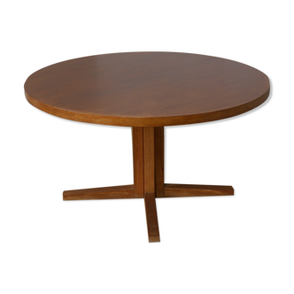 Round table with 2 teak extensions by J. Mortensen, Scandinavian edition Heltborg