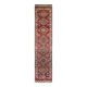 Tapis coureur vintage en laine et coton turc noué à la main rouge 83x384