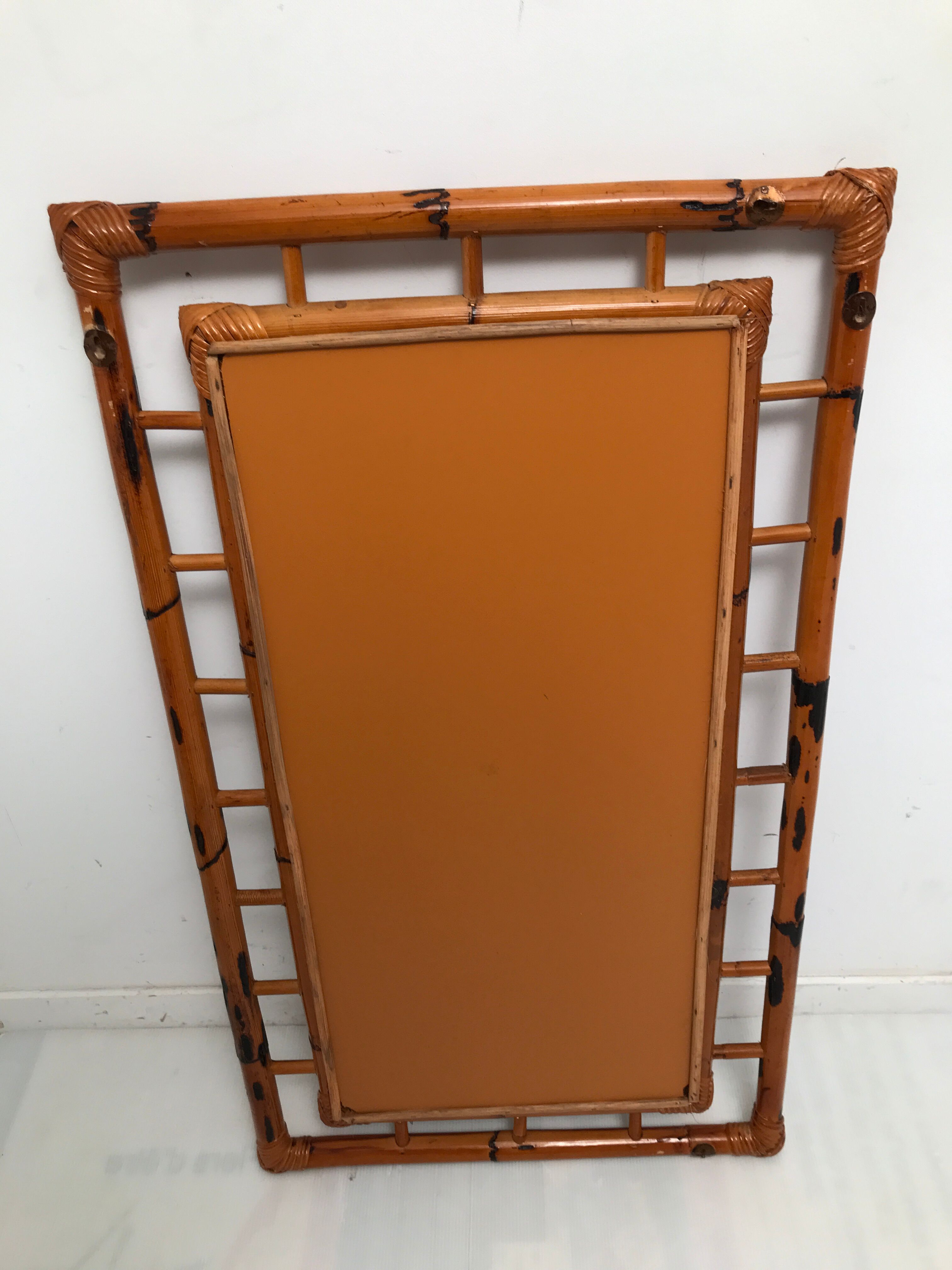 Vintage bamboo mirror