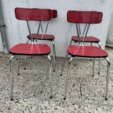 Chairs in formica red foot compass