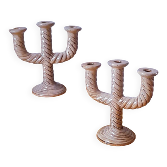 Pair of candlesticks, Dieulefit caves, 1960.