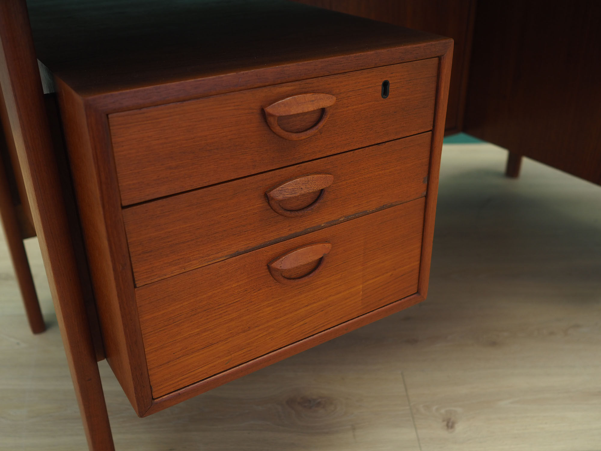 Bureau en teck, design danois, années 1970, design Kai Kristiansen